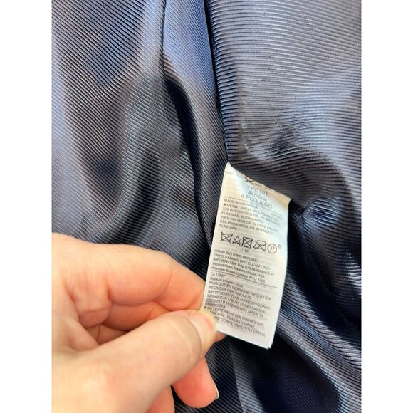 Banana Republic Inverted Collar Blazer Jacket Womens 4 Petite Blue One Button - Picture 4 of 13
